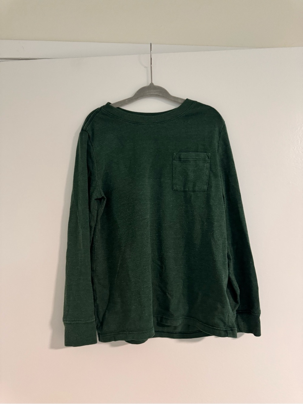 Cat & Jack Forest Green Long Sleeve Pocket Tee